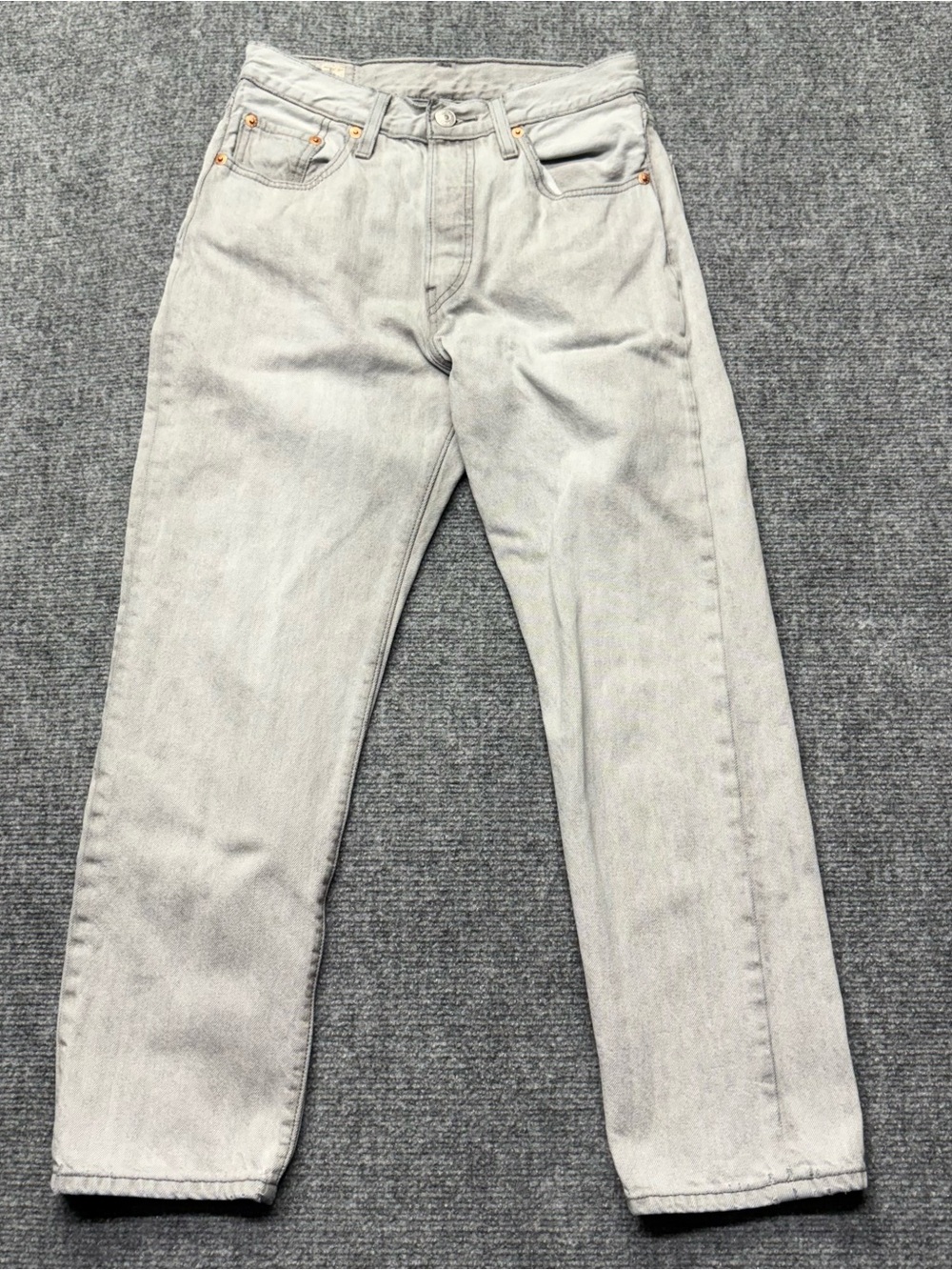 Levis Premium 501 Jeans Womens 25x25 Gray Straight Button Fly Big E 100% Cotton